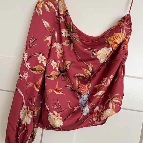Express One Shoulder Floral Blouse - Size M - NWT - Picture 2 of 6
